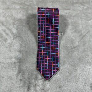 Vintage Robert Talbott Tie Men 59.5X3.75 Best Of Class Grid Geometric Silk USA